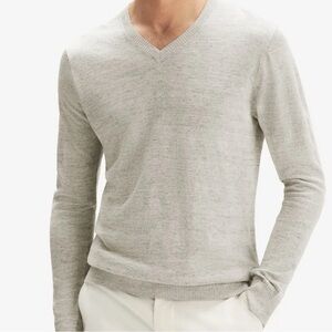 J. Crew Lightweight V-Neck Gray Sweater | L